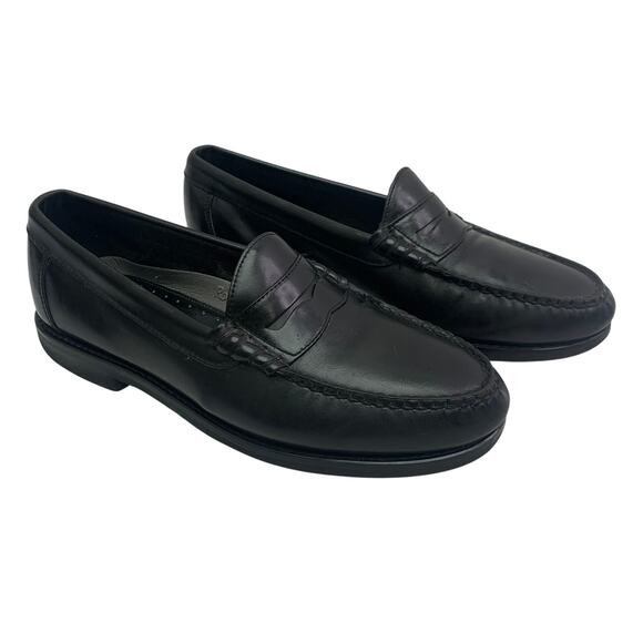 Rockport Mens Sz 8W Wide Penny Loafers Dress Shoes Soft Leather Slip Ons - Picture 1 of 8